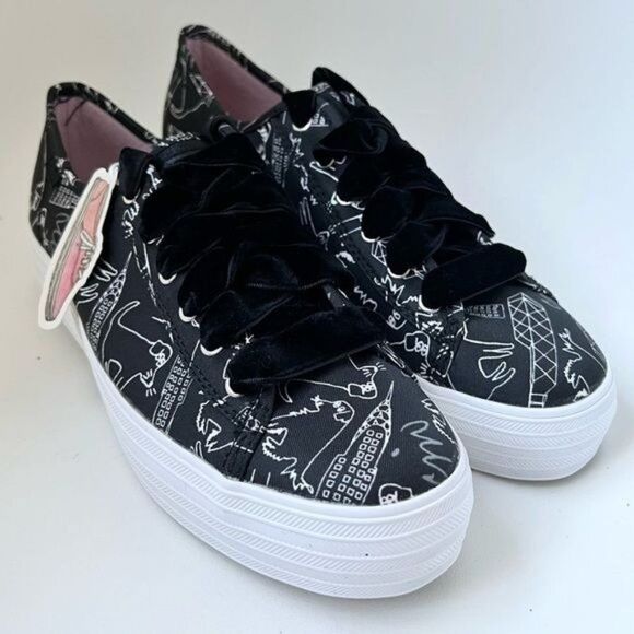 Keds Triple Kick CJW Silk Signature Print Sneakers Black US 7.5 - Picture 1 of 10